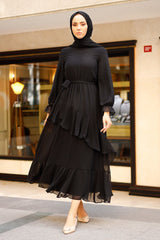 Ruffled Chiffon Dress