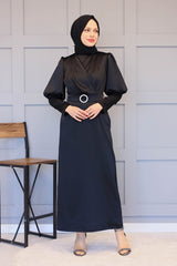 Belted satin Dress