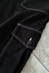 black cargo trousers