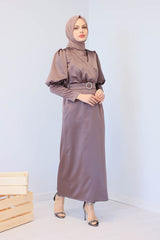 Belted satin Dress