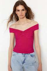 Fushia off shoulder top