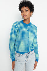 Blue buttoned cardigan