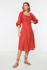 Belted Buttoned Dress