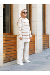 ecru striped co-ord set