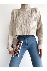 cropped ecru sweater top