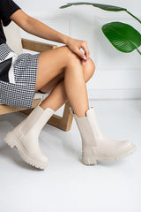 ecru ankle boots