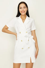 buttoned white dress