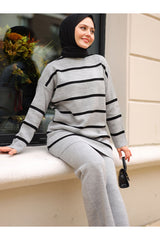 grey striped co-ord set