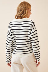 black and white Stripe top