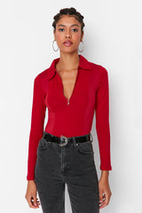 red long sleeve bodysuit