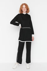 black Knitwear Co ord Set