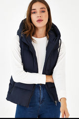 navy Hooded Vest
