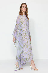 Lilac floral kaftan dress