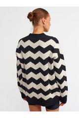 Black buttoned striped cardigan