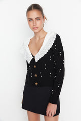 white collar cardigan