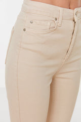 beige crop flare jeans