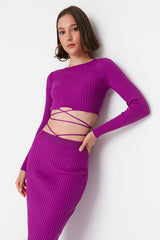 Purple top and skirt set