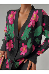 floral knit cardigan