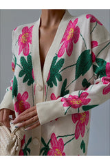 floral knit cardigan