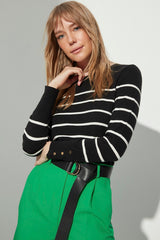 black striped sweater top