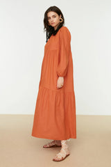 orange modest Dress