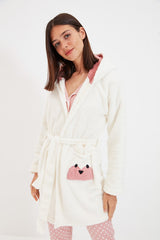 White teddy robe