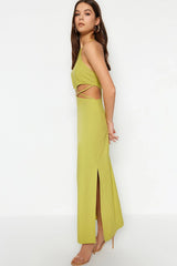 Green cut out dress