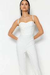white pearl jumpsuit