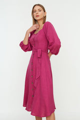 Belted Buttoned Dress