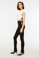 Knitted Pants with Slit