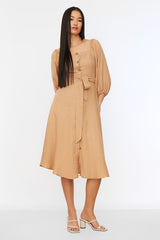 Belted Buttoned Dress