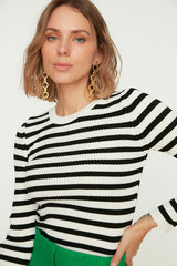 black and white Stripe top