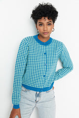 Blue buttoned cardigan