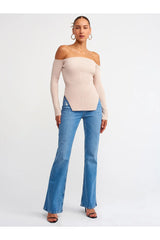 off shoulder ecru top