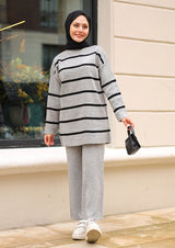grey striped co-ord set