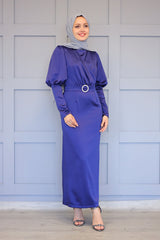 Belted satin Dress