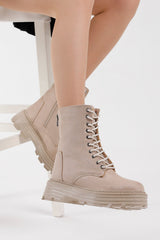 Ecru ankle boots