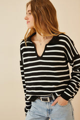 black and white Stripe top
