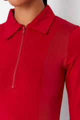 red long sleeve bodysuit