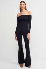 off shoulder black top