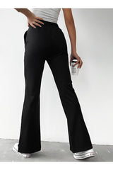 Black wide leg trousers