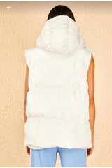 white Hooded Vest
