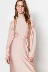 Pink satin dress