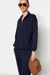 Navy knitted co-ord set