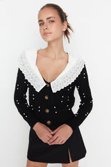 white collar cardigan