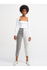 White Wick Long Sleeve Top