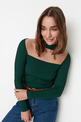 Dark green knit top