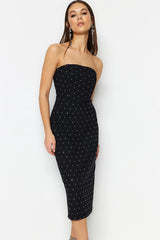 Diamond strapless black dress