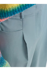 blue wide leg trousers