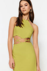 Green cut out dress